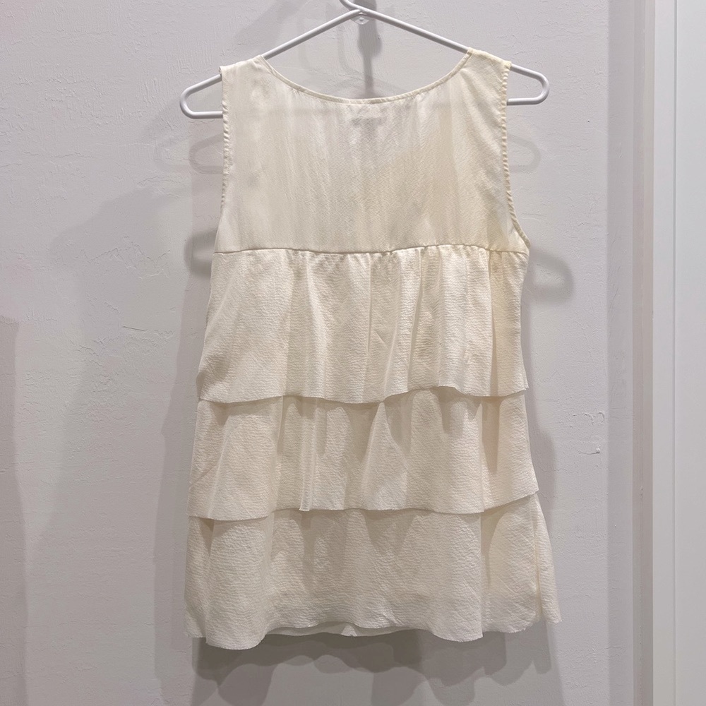 J. Crew Tiered Ruffled Silk Top - Picture 7 of 8
